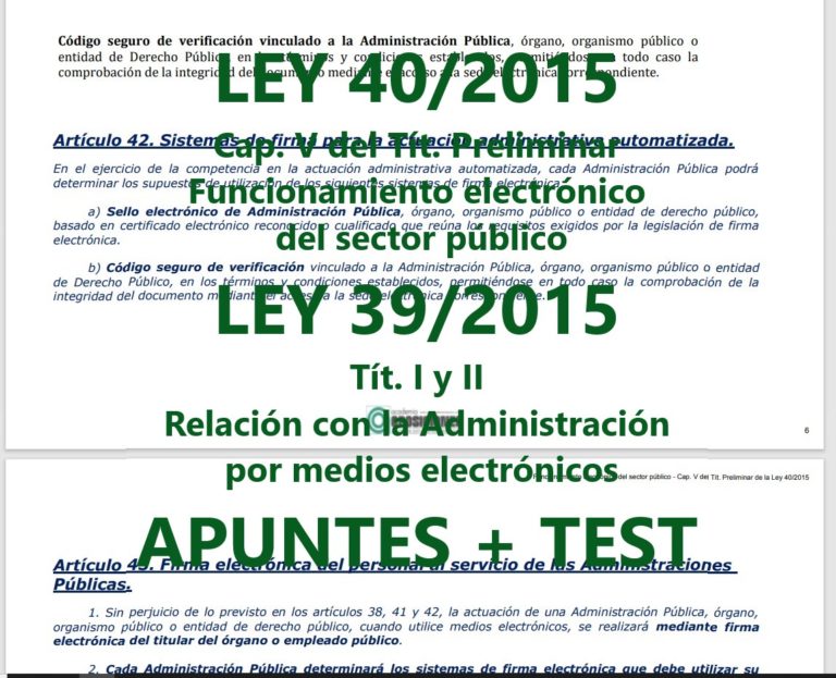 Apuntes de la Ley 39/2015 y la Ley 40/2015 + TEST de 50 preguntas