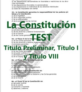 187 Preguntas Tipo TEST Sobre La Constitución