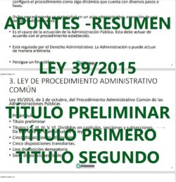 Resumen ley 39/2015 de procedimiento administrativo comúnd e las administraciones públicas