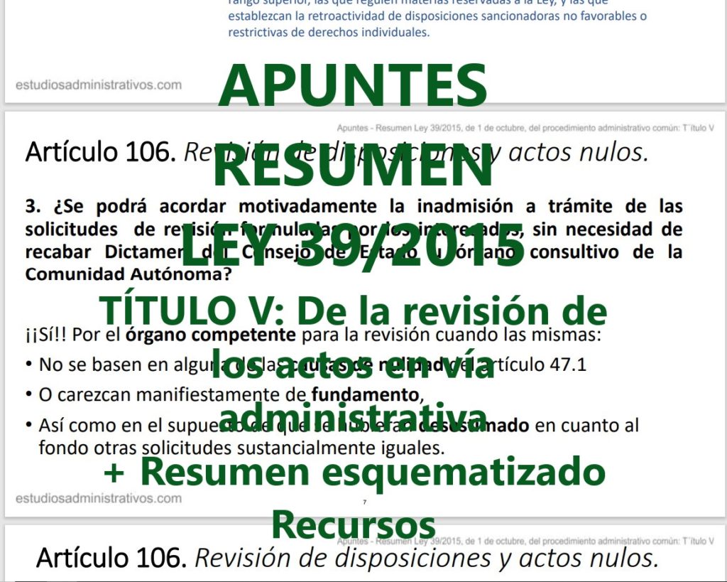 Apuntes Resumen Ley 39/2015, De 1 De Octubre, Del Procedimiento ...