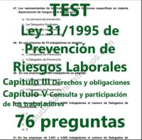 TEST sobre la Ley 31/1995 de Prevención de Riesgos Laborales