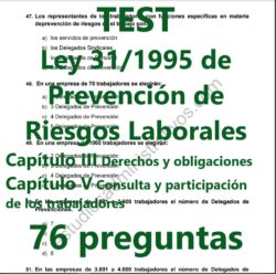 TEST sobre la Ley 31/1995 de Prevención de Riesgos Laborales