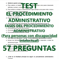 test sobre el procedimiento administrativo